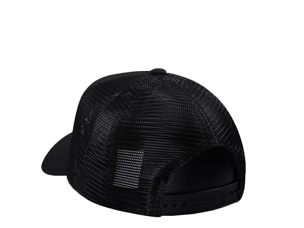 New Era Los Angeles Dodgers Black On Black Edition 9Forty A Frame Trucker Snapback Hat