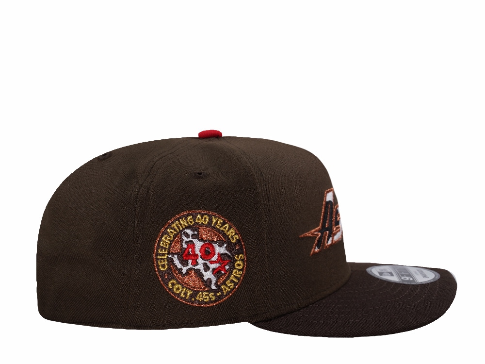 New Era Houston Astros 40th Anniversary Walnut Two Tone Edition 9Fifty A Frame Snapback Hat