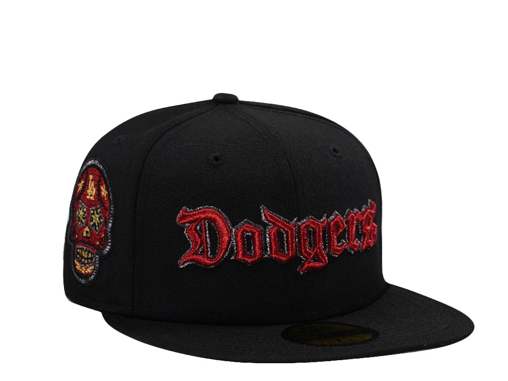 New Era Los Angeles Dodgers Skull Metallic Black Prime Edition 59Fifty Fitted Hat