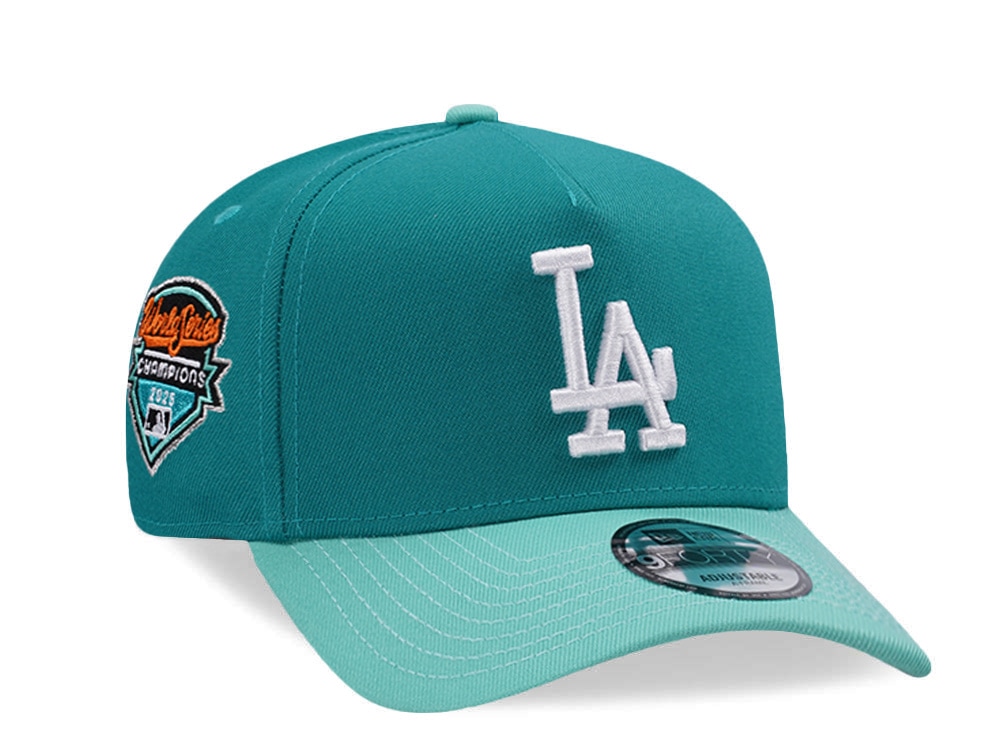 New Era Los Angeles Dodgers World Series Champions Green Two Tone Edition 9Forty A Frame Snapback Hat