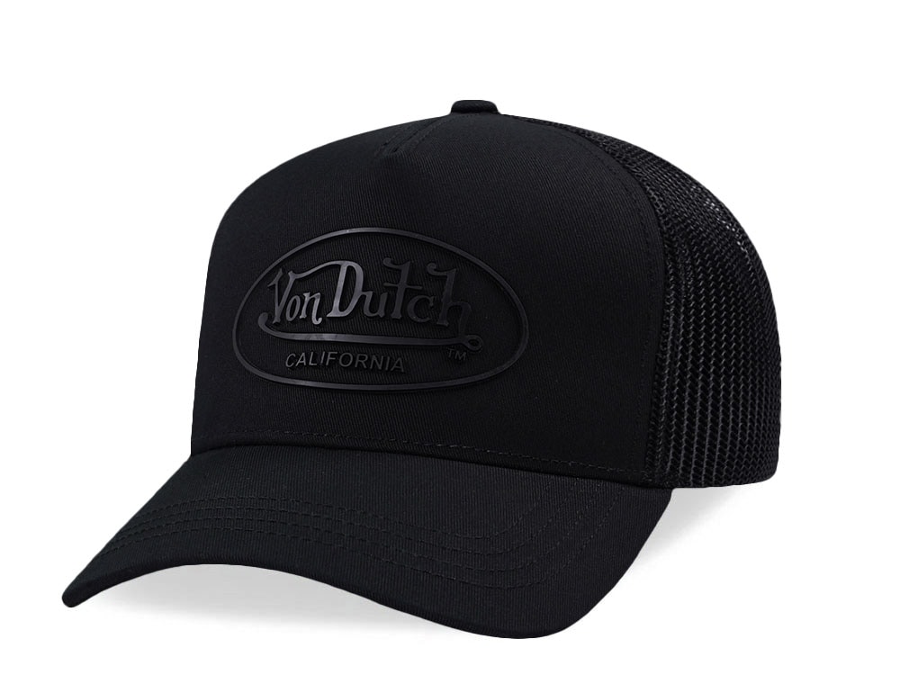 Von Dutch Oval Patch Black Trucker Snapback Hat