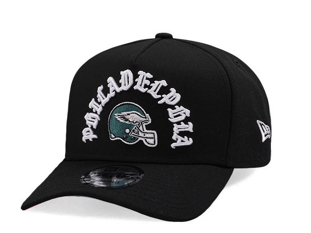 New Era Philadelphia Eagles Helmet Black Prime Edition 9Forty A Frame Snapback Hat