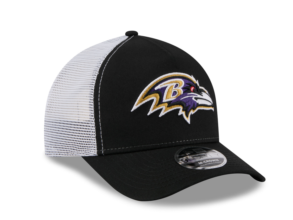 New Era Baltimore Ravens Official Team Color Edition 9Forty M Crown A Frame Trucker Snapback Hat