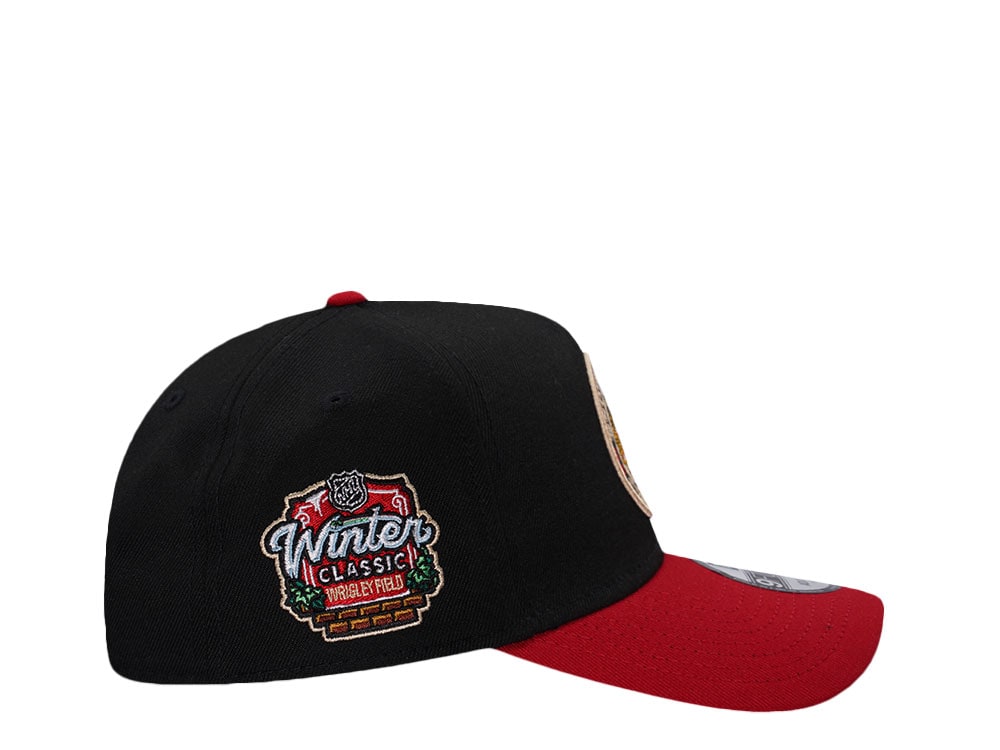 New Era Chicago Blackhawks Winter Classic Wrigley Field Black Two Tone Edition 9Forty A Frame Snapback Hat