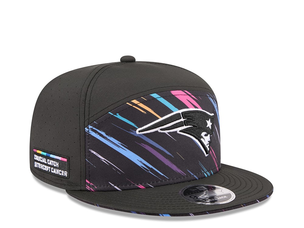 New Era New England Patriots Crucial Catch 2026 Black Edition 9Fifty Split Panel Snapback Hat