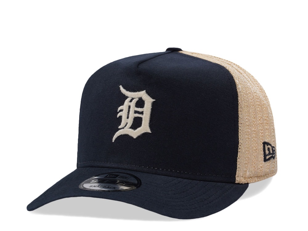New Era Detroit Tigers Grained Navy Edition 9Fifty Trucker A Frame Snapback Hat