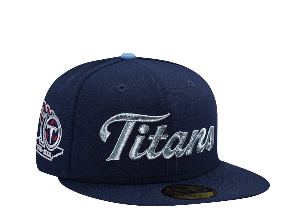 New Era Tennessee Titans 10th Anniversary Ocean Blue Prime Edition 59Fifty Fitted Hat
