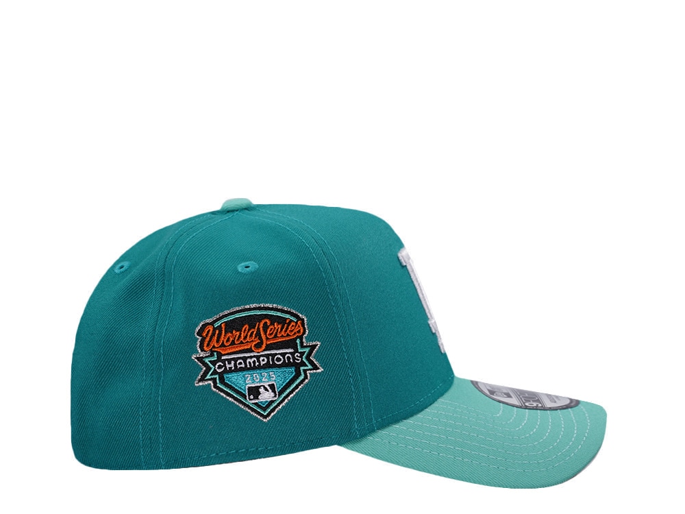 New Era Los Angeles Dodgers World Series Champions Green Two Tone Edition 9Forty A Frame Snapback Hat