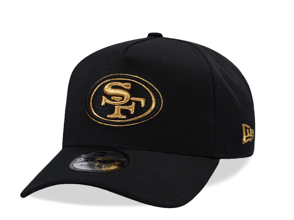 New Era San Francisco 49ers Black Gold Edition 9Forty A Frame Snapback Hat