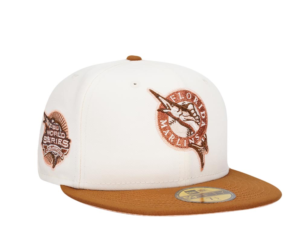 New Era Florida Marlins World Series 2003 Cream Peach Copper Two Tone Edition 59Fifty Fitted Hat