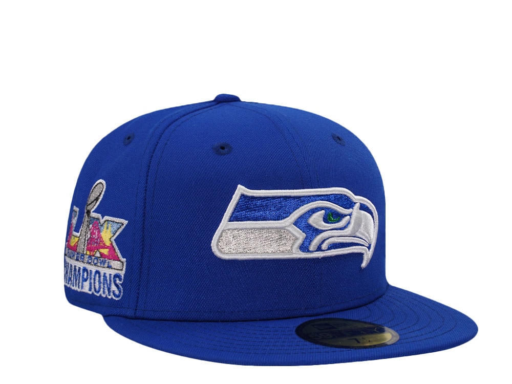 New Era Seattle Seahawks Super Bowl Champions LX Blue Prime Edition 59Fifty Fitted Hat