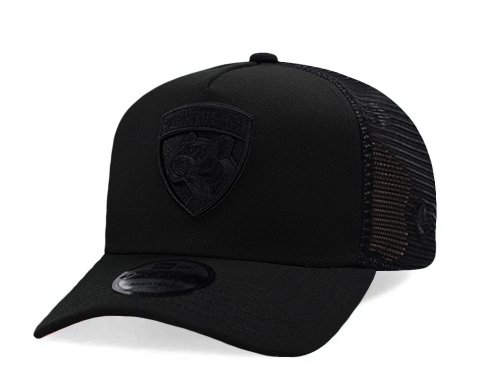 New Era Florida Panthers Black Prime Edition 9Forty A Frame Trucker Snapback Hat