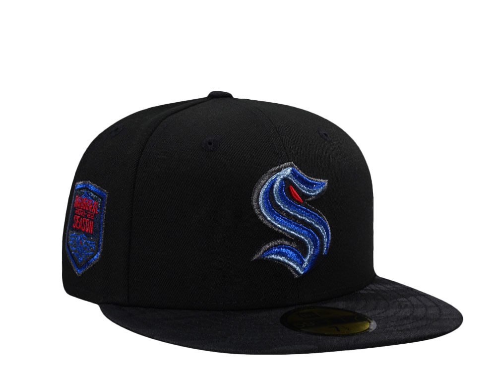 New Era Seattle Kraken Inaugural Season 2021 Black Two Tone Edition 59Fifty Fitted Hat