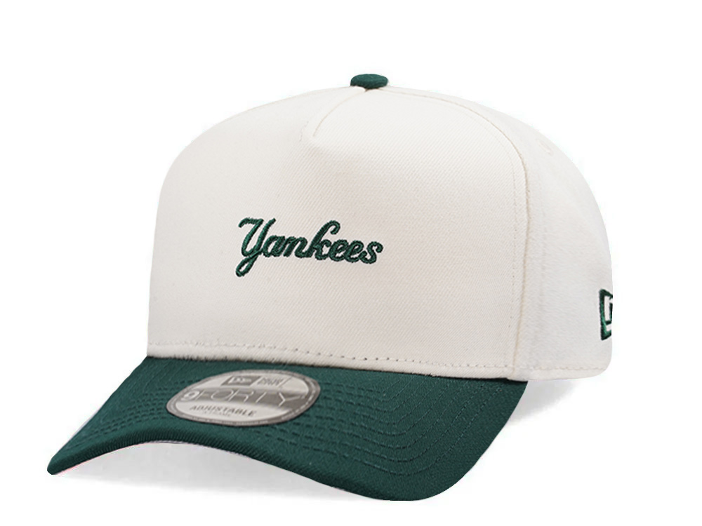 New Era New York Yankees Micro Script Chrome Two Tone Edition 9Forty A Frame Snapback Hat