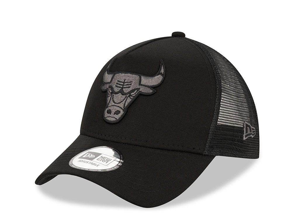 New Era Chicago Bulls Black Graphite A Frame Trucker Snapback Hat
