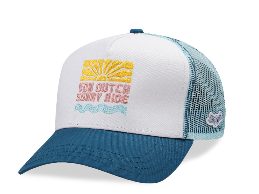Von Dutch Embroidery Sunny Ride Two Tone Trucker Snapback Hat