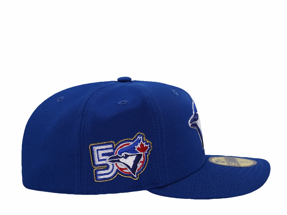 New Era Toronto Blue Jays 50th Anniversary Royal Blue Prime Edition 59Fifty Pre Curved Fitted Hat