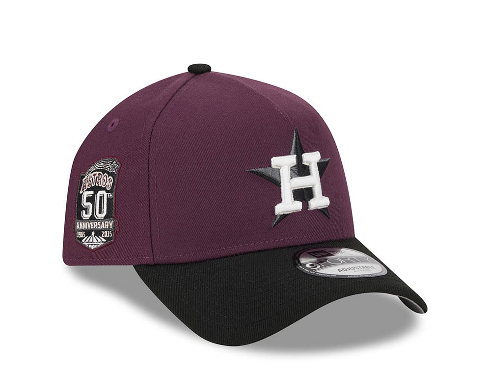 New Era Houston Astros 50th Anniversary Two Tone Plum 9Forty A Frame Snapback Hat