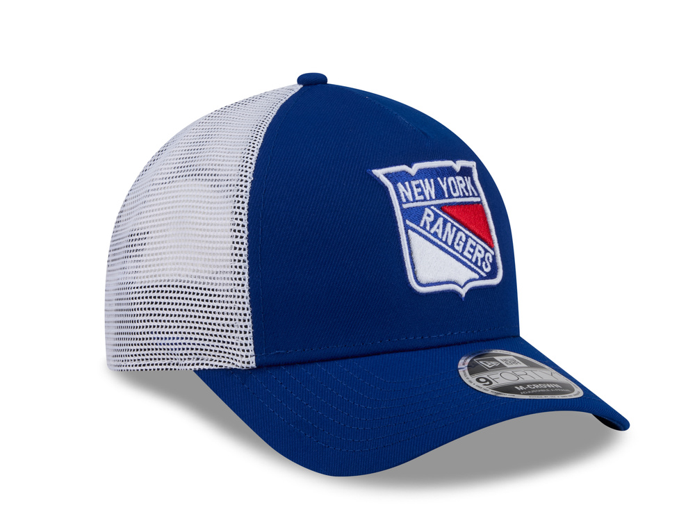 New Era New York Rangers Official Team Color Edition 9Forty M Crown A Frame Trucker Snapback Hat