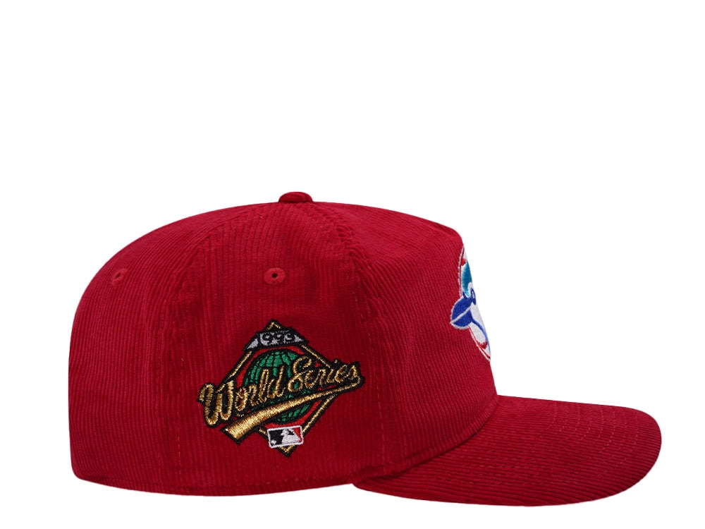 New Era Toronto Blue Jays World Series 1993 Scarlet Corduroy Edition 19Twenty Snapback Hat