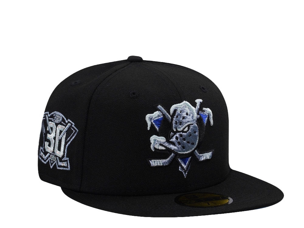 New Era Anaheim Ducks 30th Anniversary Black Prime Edition 59Fifty Fitted Hat