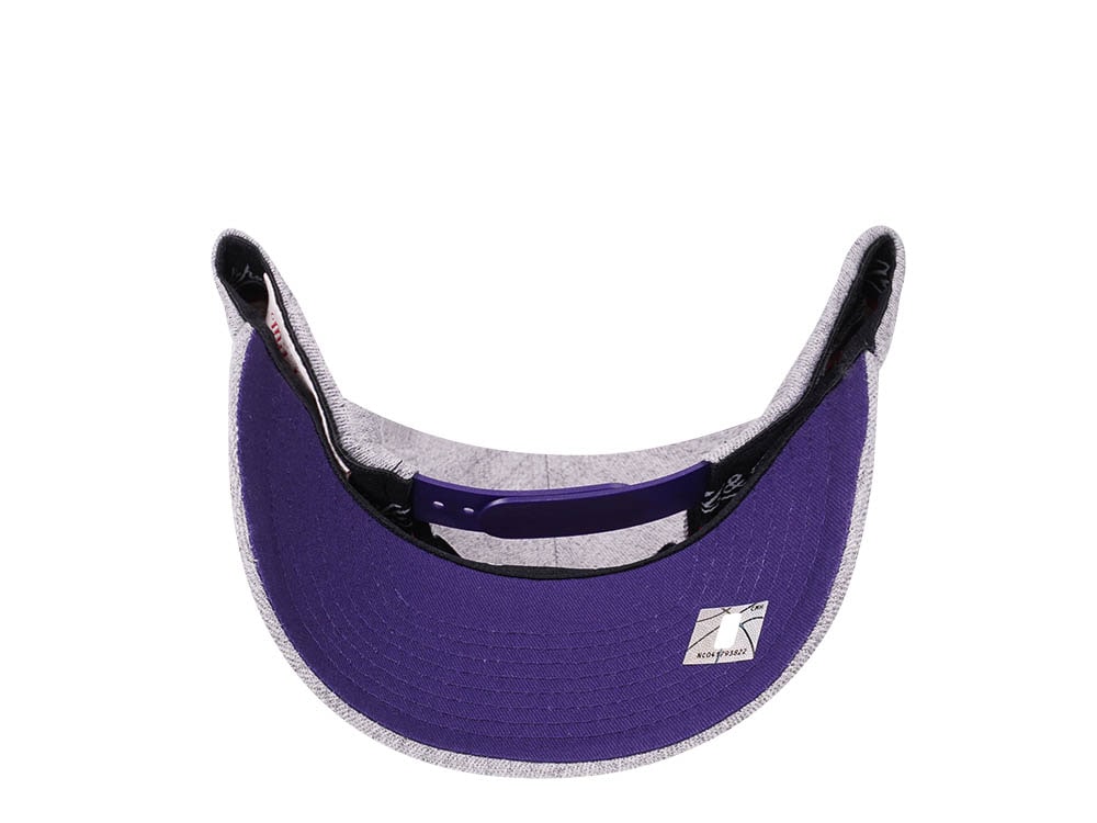 Mitchell & Ness Los Angeles Lakers Heather Gray Red Line Solid Flex Snapback Hat