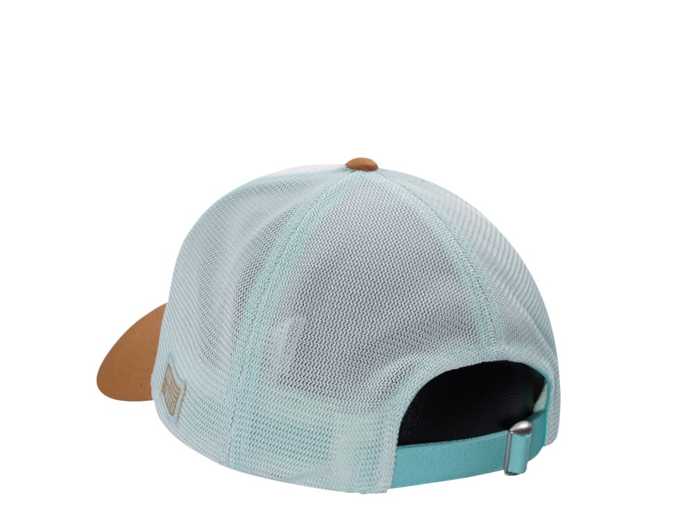 Von Dutch Oval Patch White Blue Two Tone Trucker Strapback Hat