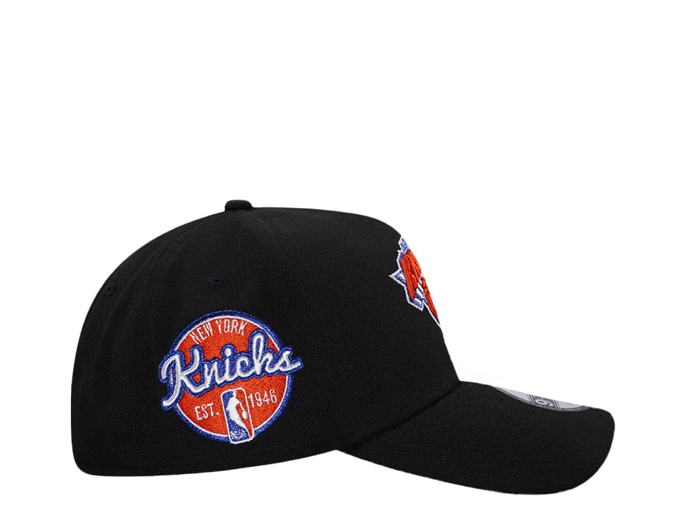New Era New York Knicks Black Classic Edition 9Forty A Frame Snapback Hat