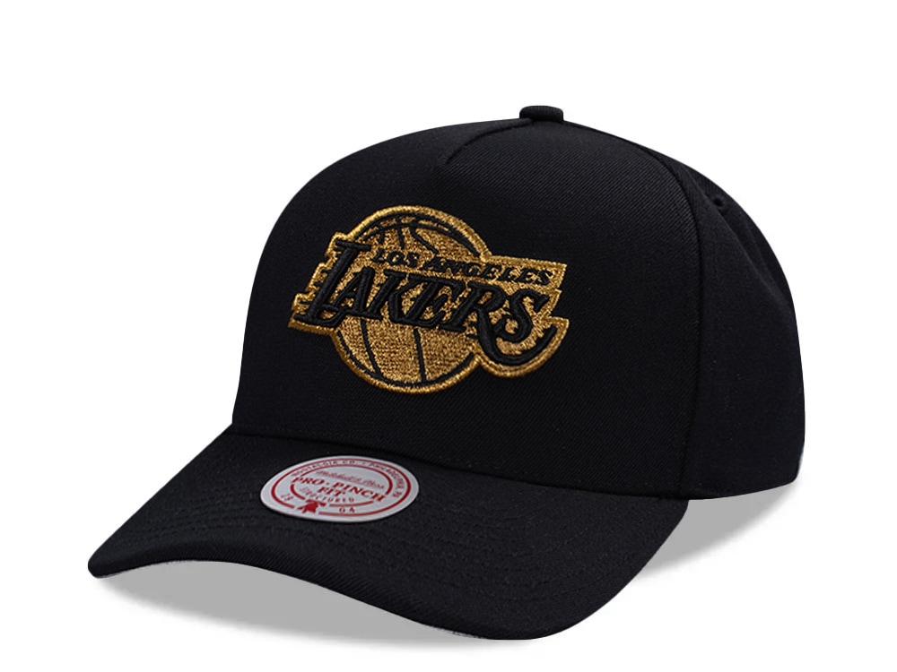 Mitchell & Ness Los Angeles Lakers Black Gold Edition Pro Pinch Fit Snapback Hat