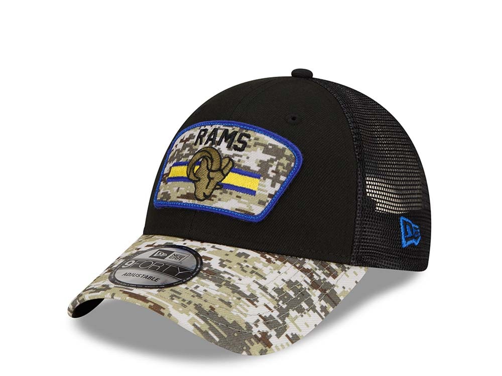 New Era Los Angeles Rams Salute to Service 21 9Forty Trucker Snapback Hat
