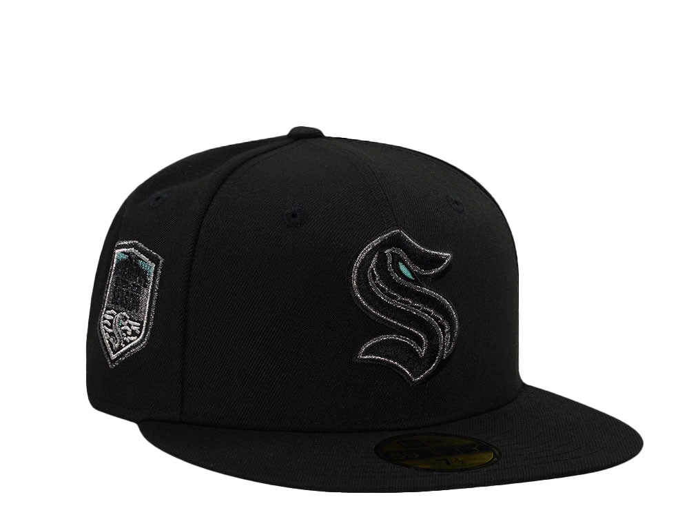 New Era Seattle Kraken Inaugural Season Metallic Black Prime Edition 59Fifty Fitted Hat