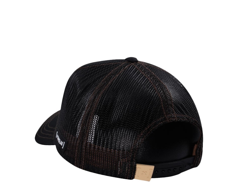 Capslab One Piece Square Patch Luffy Black Brown Trucker Snapback Hat