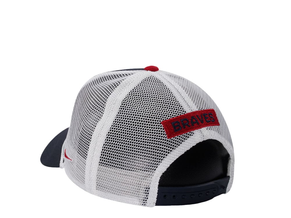 Nike Atlanta Braves Primetime Dri-Fit Rise Navy Edition Trucker Snapback Hat