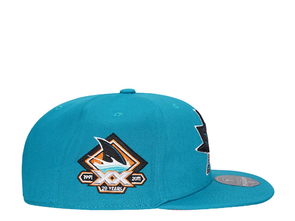 Mitchell & Ness San Jose Sharks 20 Years Edition Dynasty Fitted Hat