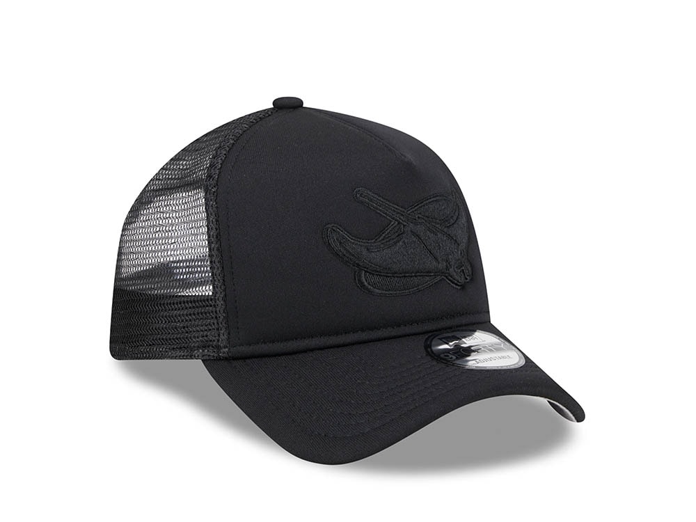 New Era Tampa Bay Rays Black All Day 9Forty A Frame Trucker Snapback Hat