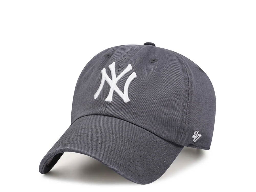 47Brand New York Yankees Charcoal Clean Up Strapback Hat