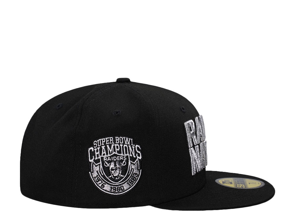 New Era Las Vegas Raiders Super Bowl Champions Black Prime Edition 59Fifty Fitted Hat