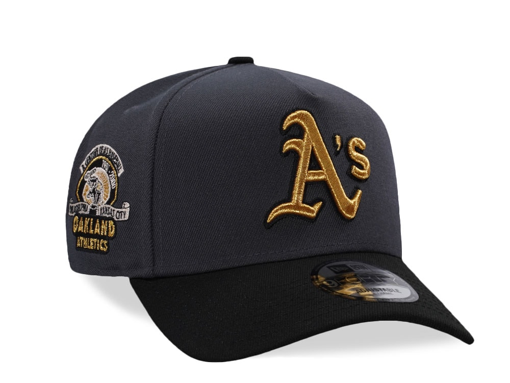 New Era Oakland Athletics 100th Anniversary Dark Gray Two Tone Edition 9Forty A Frame Snapback Hat