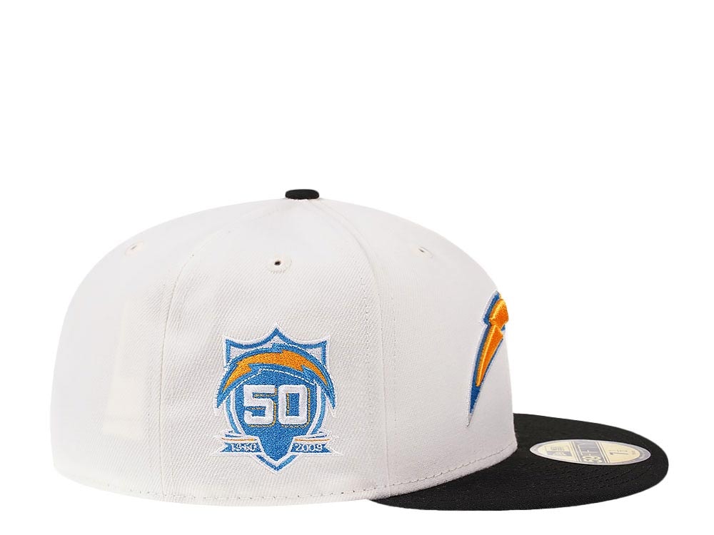 New Era Los Angeles Chargers 50th Anniversary Cream Dome Edition 59Fifty Fitted Hat