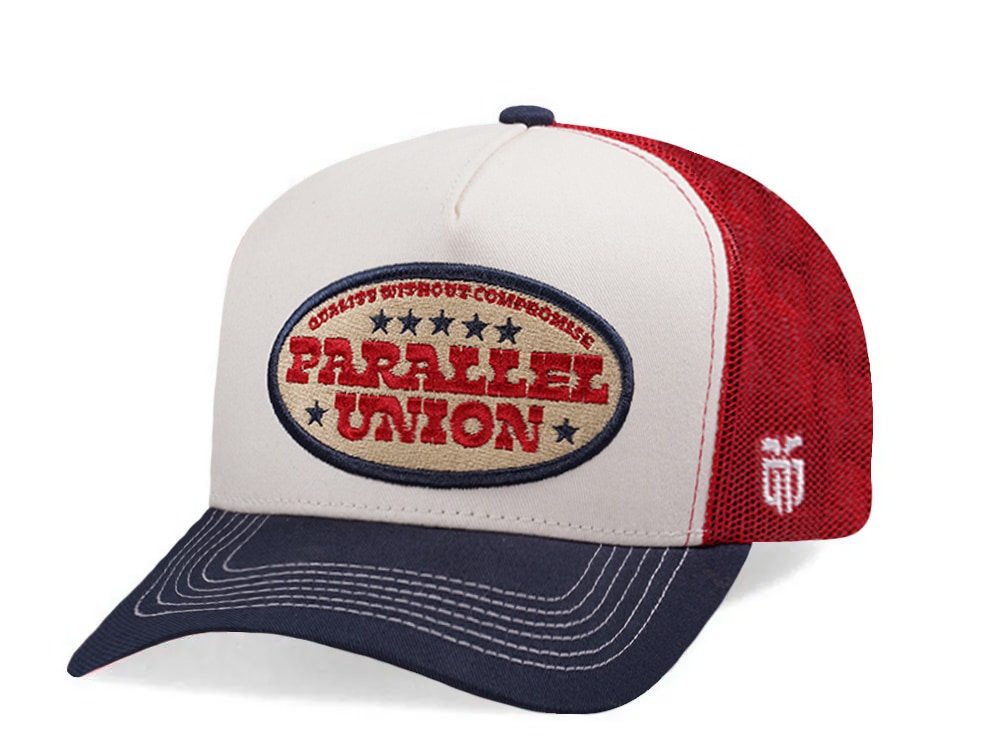 Parallel Union Oval Patch White Edition Trucker Snapback Hat