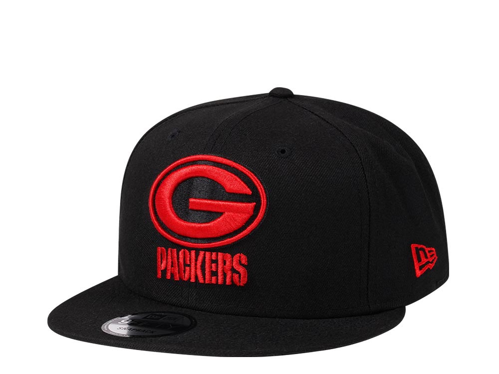 New Era Green Bay Packers Black and Red Edition 9Fifty Snapback Cap TOPPERZSTORE.COM