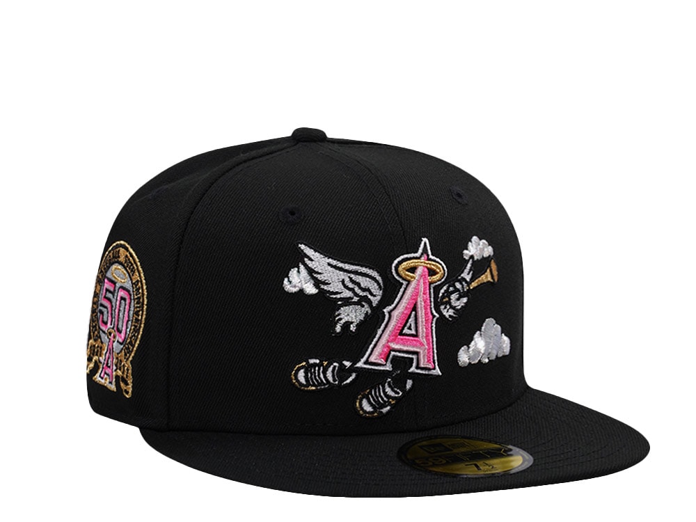 New Era Anaheim Angels 50th Anniversary Clouds Black Prime Edition 59Fifty Fitted Hat