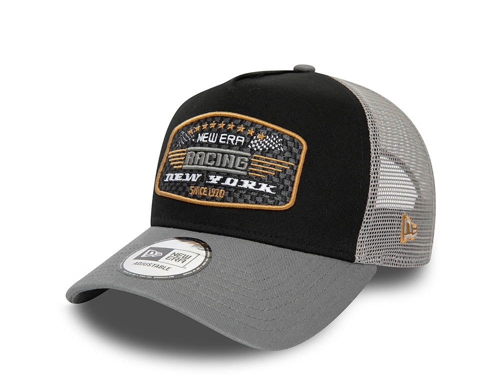 New Era Racing Patch A Frame Trucker Strapback Hat