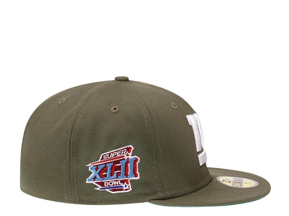 New Era New York Giants Super Bowl XLII Olive Throwback Edition 59Fifty Fitted Hat