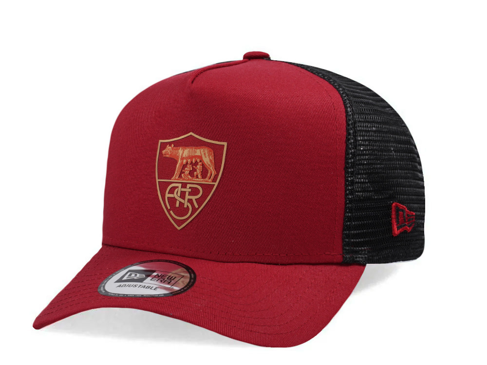 New Era AS Roma Tonal Maroon Edition 9Forty A Frame Trucker Snapback Hat