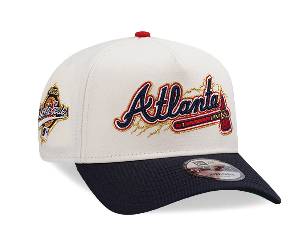 New Era Atlanta Braves World Series 1995 Chrome Two Tone Edition 9Forty A Frame Snapback Hat