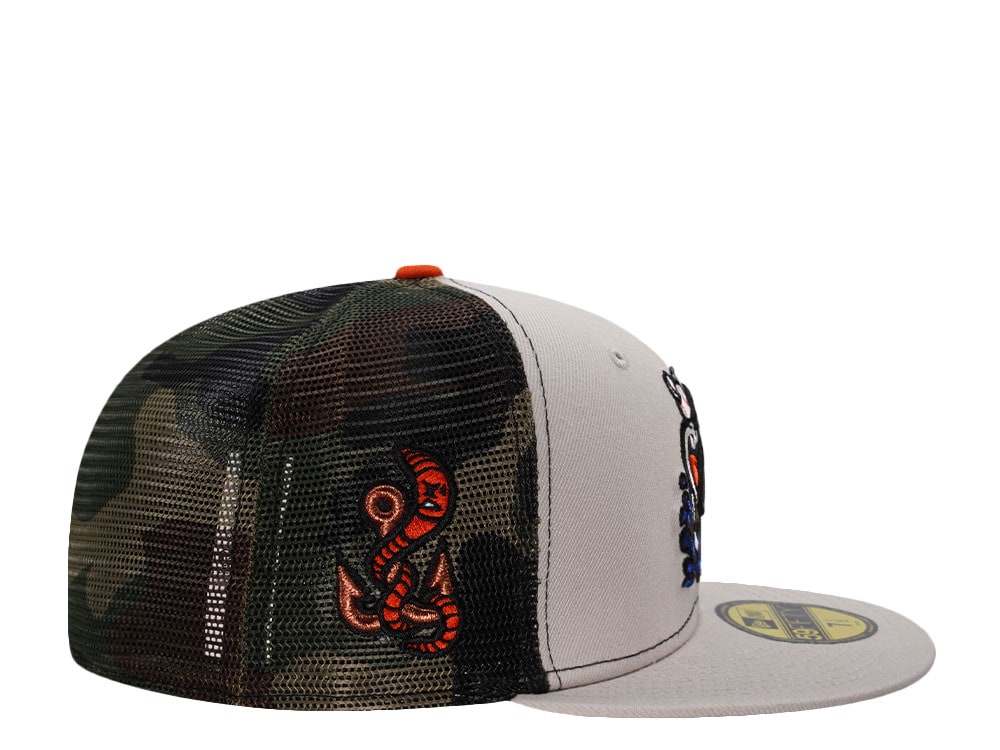 New Era Gwinnett Stripers Camouflage Mesh Edition 59Fifty Trucker Fitted Hat