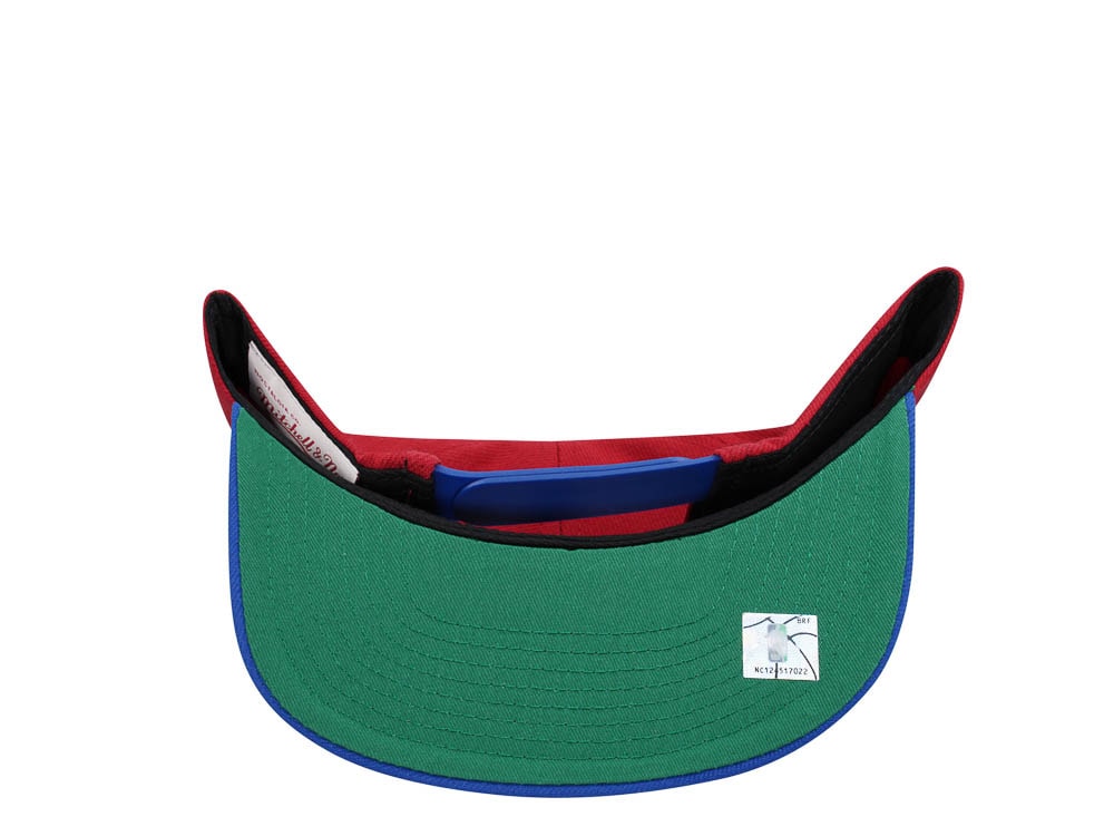 Mitchell & Ness Philadelphia 76ers Transcript Red Two Tone Snapback Hat