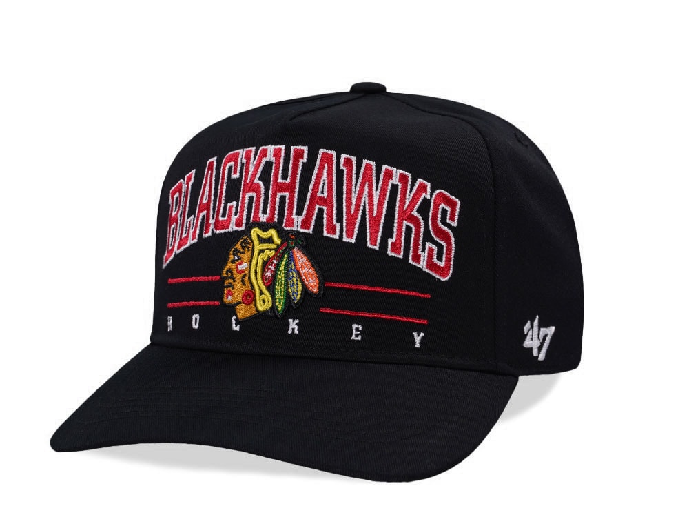 47Brand Chicago Blackhawks Black Hitch Edition Snapback Hat