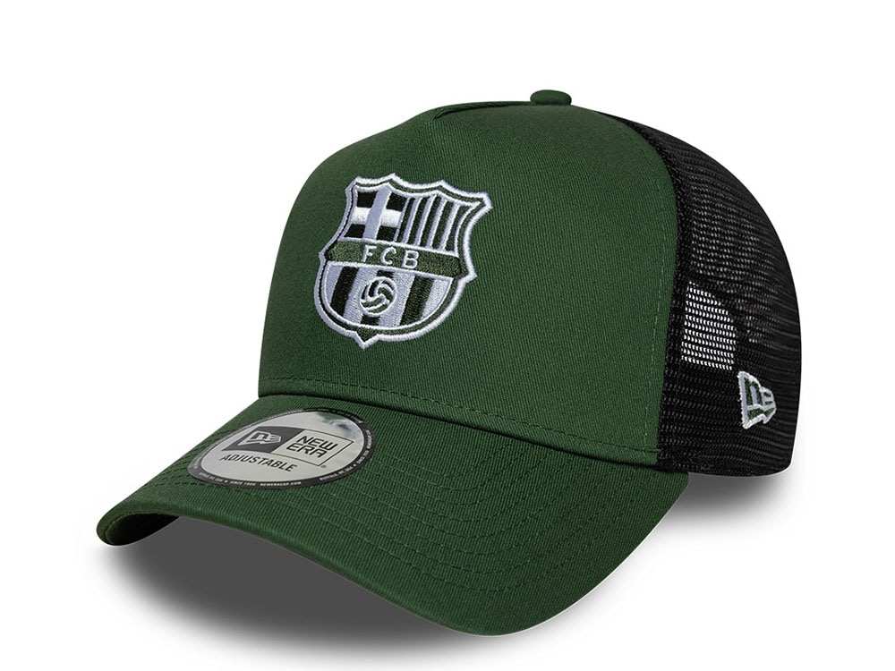 New Era Barcelona Fc Seasonal Dark Green Prime Edition 9Forty A Frame Trucker Snapback Hat